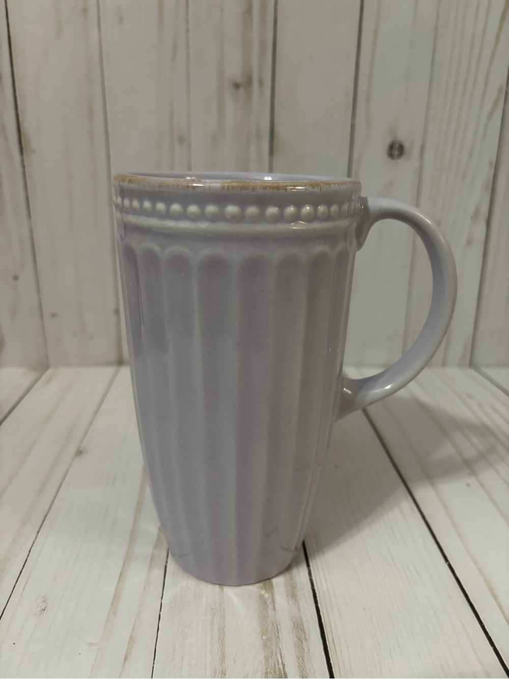 Lenox French Perle Groove Mug – Textured Beaded Stoneware Coffee Mug